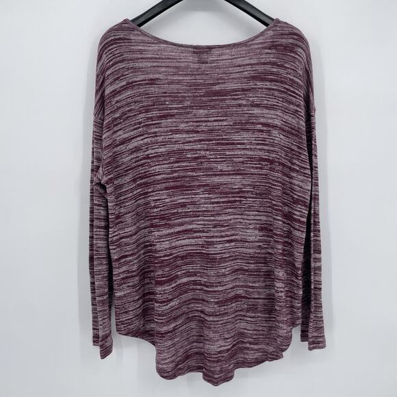 Torrid Women's Maroon Heathered Long Sleeve Top Size 1X Casual Stretch Comfort - Picture 3 of 8